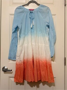 Simply Southern Lightweight Keyhole Neck Flowy Feminine Dress Cotton Medium